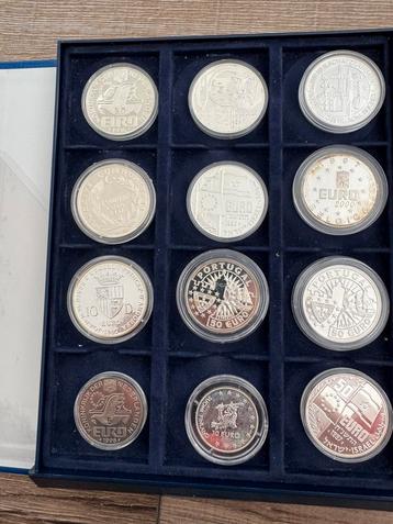Zilver 925 munten officiële euro-uitgiften 12 stuks beschikbaar voor biedingen