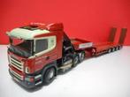 TEKNO SCANIA DIEPLADER MET KRAAN KNUDSEN 60042, Hobby en Vrije tijd, Modelauto's | 1:50, Nieuw, Ophalen of Verzenden, Bus of Vrachtwagen