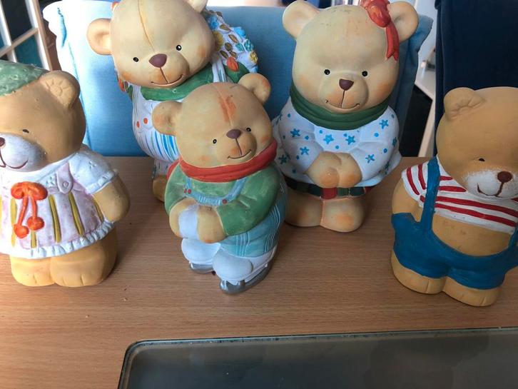 Set Forever Friends 5 stuks beren beeldjes spaarpot, Verzamelen, Beren en Cherished Teddies, Zo goed als nieuw, Beeldje, Overige merken