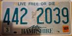 New Hampshire Originele License Plate – "Live Free or Die", Ophalen of Verzenden, Gebruikt, Auto's