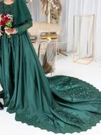 Groene bruidsjurk met sluier, Ophalen, Zo goed als nieuw, Groen, Trouwjurk