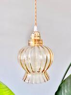 Vintage glazen lampenlap hanglamp lamp, Huis en Inrichting, Lampen | Hanglampen, Ophalen of Verzenden, Gebruikt, Glas
