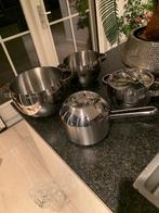 RVS Pannenset, Gebruikt, Ophalen of Verzenden, Rvs, Keramische plaat