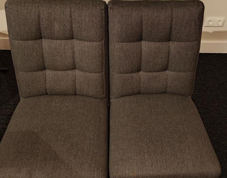 WOOOD eetkamerstoel Tijmen grijs/antraciet (2x), Huis en Inrichting, Stoelen, Zo goed als nieuw, Twee, Stof, Grijs, Ophalen