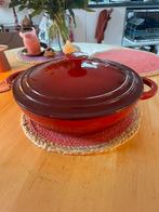Gietijzeren pan rood, Huis en Inrichting, Ophalen, Zo goed als nieuw, Gietijzer, Koekenpan of Braadpan
