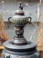 Chinese Japanse Cloisonne wierookbrander Draak Foo Dog, Antiek en Kunst, Ophalen, Brons