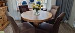 Rondw eettafel met 4 stoelen, tafel doorsnee 1,05 cm, Huis en Inrichting, Tafels | Eettafels, Ophalen, Rond, 100 tot 150 cm, 100 tot 150 cm