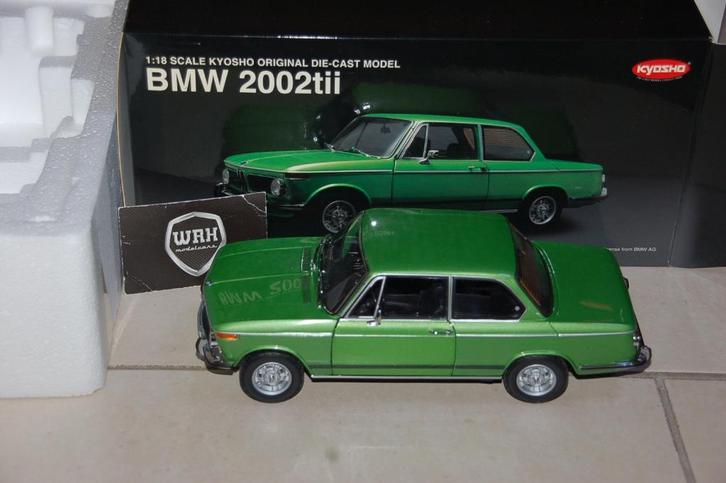 1:18 BMW 2002 TII green Kyosho diecast in box WRH, Hobby en Vrije tijd, Modelauto's | 1:18, Zo goed als nieuw, Auto, Kyosho, Verzenden