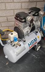 Hbm 30 liter low noise compressor 1.5PK, Doe-het-zelf en Verbouw, Ophalen, 6 tot 10 bar, Zo goed als nieuw, 25 tot 100 liter