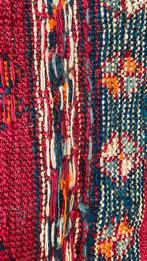 Zeer oud Kleurrijke kelim  Tapijt, Gebruikt, 100 tot 150 cm, Rechthoekig, Rood