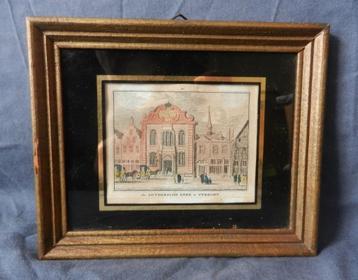 Ingekleurde gravure De Luthersche Kerk te Utrecht ca. 1750 beschikbaar voor biedingen