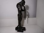 Gesigneerd zwaar bronzen beeld van een mijnwerker spuiter, Antiek en Kunst, Ophalen of Verzenden