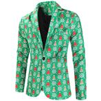 Heren groen kerst colbert blazer kerstmis mannen kerst, Verzenden, Nieuw, Overige maten, Groen