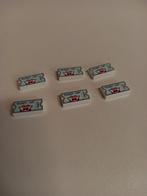 NIEUW: White Tile 1 x 2 with Light Aqua Ticket with Tear Stu, Lego, Nieuw, Ophalen of Verzenden, X