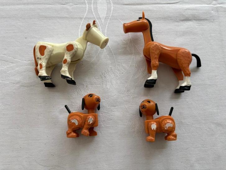 Vintage fisher price boerderij dieren koe paard en 2 honden!, Kinderen en Baby's, Speelgoed | Fisher-Price, Gebruikt, Overige typen