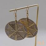 Goudkleurige Spinneweb Oorbellen met Strass, Overige materialen, Hangers, Verzenden, Nieuw