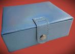 Juwelendoosje~Sieradendoosje~Ringendoosje met spiegel~Reis, Blauw, Ophalen of Verzenden, Hardcase, Zo goed als nieuw