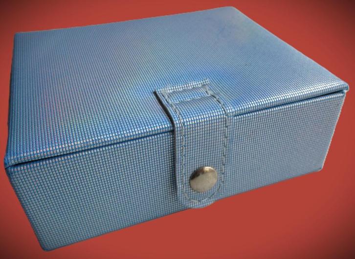 Juwelendoosje~Sieradendoosje~Ringendoosje met spiegel~Reis, Sieraden, Tassen en Uiterlijk, Beautycases, Zo goed als nieuw, Hardcase