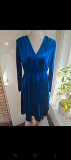 By Swan Paris Velours Jurk - Maat L, Kleding | Dames, Jurken, Blauw, Maat 42/44 (L), Nieuw, Ophalen of Verzenden