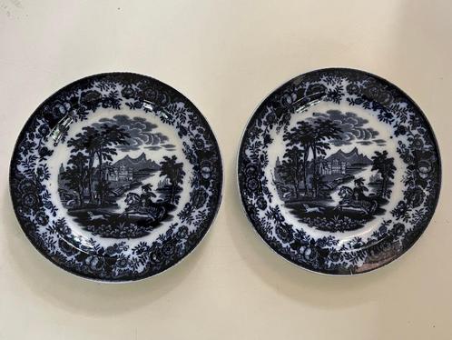 twee antieke porseleinen schotels Amazone, van Petrus Regout, Antiek en Kunst, Antiek | Servies los, Ophalen of Verzenden