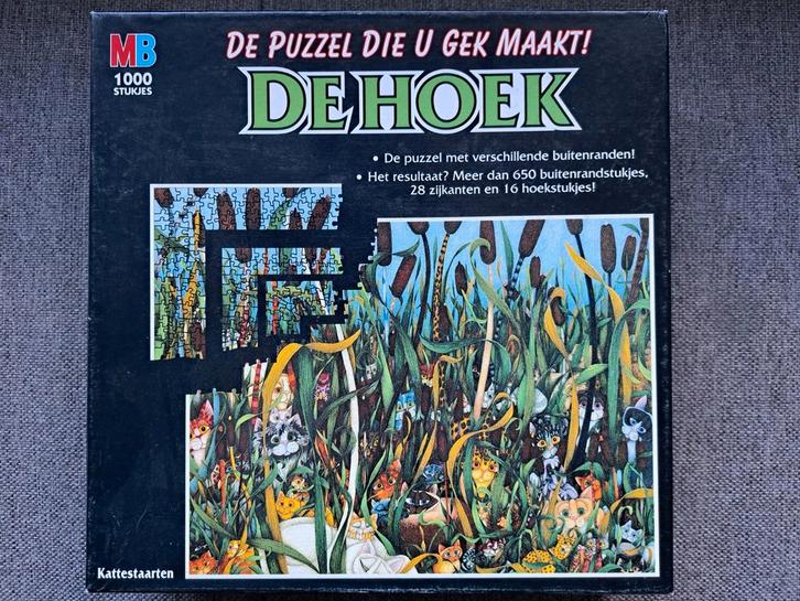 MB De Hoek 1000 stukjes puzzel - Kattestaarten, Hobby en Vrije tijd, Denksport en Puzzels, Zo goed als nieuw, Legpuzzel, 500 t/m 1500 stukjes
