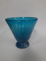 Blauwe glazen vaas/pot, Antiek en Kunst, Antiek | Glas en Kristal, Ophalen of Verzenden