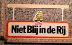 Vintage sticker Niet blij in de rij blij dat ik rij, Verzamelen, Stickers, Ophalen of Verzenden, Zo goed als nieuw, Overige typen