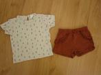 Hema maat 80 - korte broek + shirt, Kinderen en Baby's, Babykleding | Maat 80, Meisje, Ophalen of Verzenden, Zo goed als nieuw