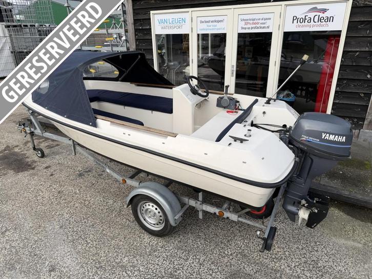 Leuke Console Boot Yamaha 9.9PK 4-takt Elek start Kussenset, Watersport en Boten, Vis- en Consoleboten, Zo goed als nieuw, Tot 10 pk