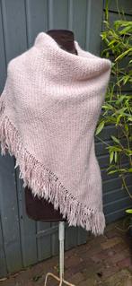 GROTE ZACHTROZE ROMANO OMSLAGDOEK MET WOL, Kleding | Dames, Mutsen, Sjaals en Handschoenen, Ophalen of Verzenden, Zo goed als nieuw