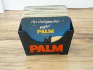Bierviltjes houder Palm met 24 viltjes 10 x 10 cm