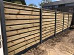 Hout/beton schutting horizontaal geschroeft, Ophalen of Verzenden, Nieuw, Hout, 1 tot 2 meter