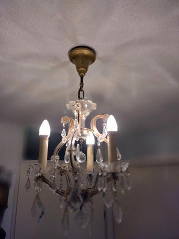 Vintage Kroonluchter lampje  "met kristal druppels". beschikbaar voor biedingen
