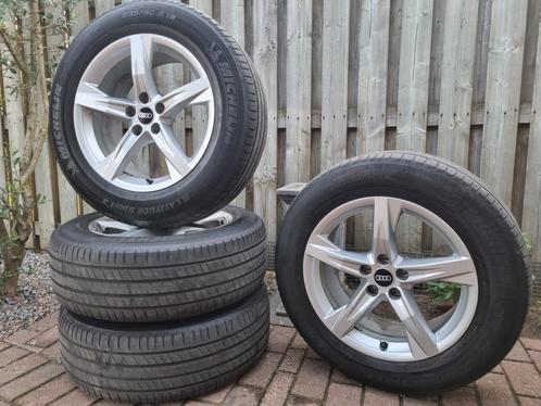 18" OEM Audi Q5 Velgen + Michelin Zomerbanden 235 60 18, Auto-onderdelen, Banden en Velgen, Banden en Velgen, Zomerbanden, 18 inch