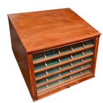 Antiek engels  bureau vitrine lade kastje, Ophalen of Verzenden, 25 tot 50 cm, 50 tot 100 cm, Minder dan 100 cm