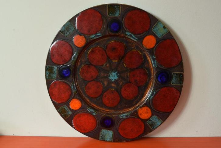 Zeer groot retro vintage fat lava West-Germany wandbord, Antiek en Kunst, Antiek | Wandborden en Tegels, Ophalen of Verzenden