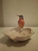 Ijsvogel Porseleinen Figuur met Schaal, Ophalen of Verzenden