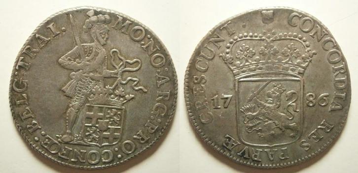 Utrecht Dukaat zilver 1786 -moeilijk jaar, Postzegels en Munten, Munten | Nederland, 2½ gulden, Vóór koninkrijk, Zilver, Ophalen of Verzenden
