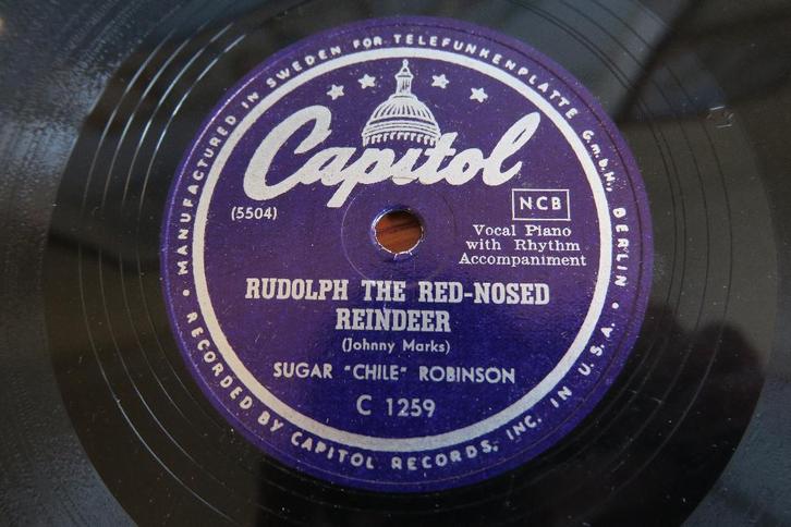 Sugar Chile Robinson Rudolph The Red-Nosed Reindeer 78 rpm, Cd's en Dvd's, Vinyl Singles, Zo goed als nieuw, Overige typen, Overige genres