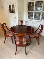 Klassieke eettafel met stoelen, Huis en Inrichting, Complete eetkamers, Ophalen, Gebruikt, 4 tot 6 stoelen