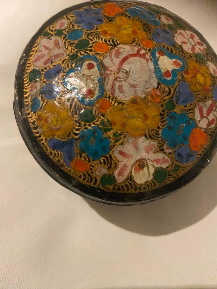 Vintage Beschilderde Sieradendoos, Antiek en Kunst, Curiosa en Brocante, Ophalen of Verzenden