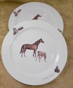 JET Country Horses paarden Ontbijtborden 2 stuks, Bord(en), Overige stijlen, Ophalen of Verzenden, Zo goed als nieuw