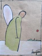Schilderijen uit kreukels van krijn de groot acryl en inkt o, Antiek en Kunst, Ophalen of Verzenden