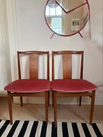 2 Deense design stoelen Henning Sorrensen voor Danex, Huis en Inrichting, Stoelen, Gebruikt, Twee, Ophalen of Verzenden, Rood