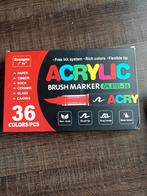 36 Acrylstiften, Hobby en Vrije tijd, Schilderen, Ophalen of Verzenden, Zo goed als nieuw, Acrylverf