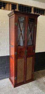 Chinese kast vitrinekast chinees riet ingelegd koloniaal 220, Huis en Inrichting, Kasten | Vitrinekasten, Verburgt Vintage, Overige materialen