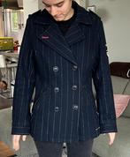Wollen Gaastra winterjas - Maat M - donkerblauw gestreept, Kleding | Dames, Jassen | Winter, Maat 38/40 (M), Gaastra, Blauw, Ophalen of Verzenden