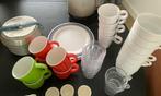 Plastic Servies, pannen, glazen, eierdopjes, borden, Ophalen, Gebruikt