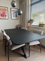 Zwarte eiken eettafel met spinpoot - NIEUW, Huis en Inrichting, Tafels | Eettafels, Ophalen, 100 tot 150 cm, Eikenhout, Nieuw