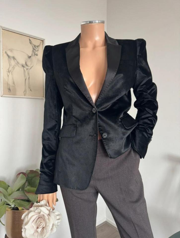 DRYKORN Iconic Velvet Blazer T3=EU38 - zwart, Kleding | Dames, Jasjes, Kostuums en Pakken, Zo goed als nieuw, Jasje, Maat 38/40 (M)